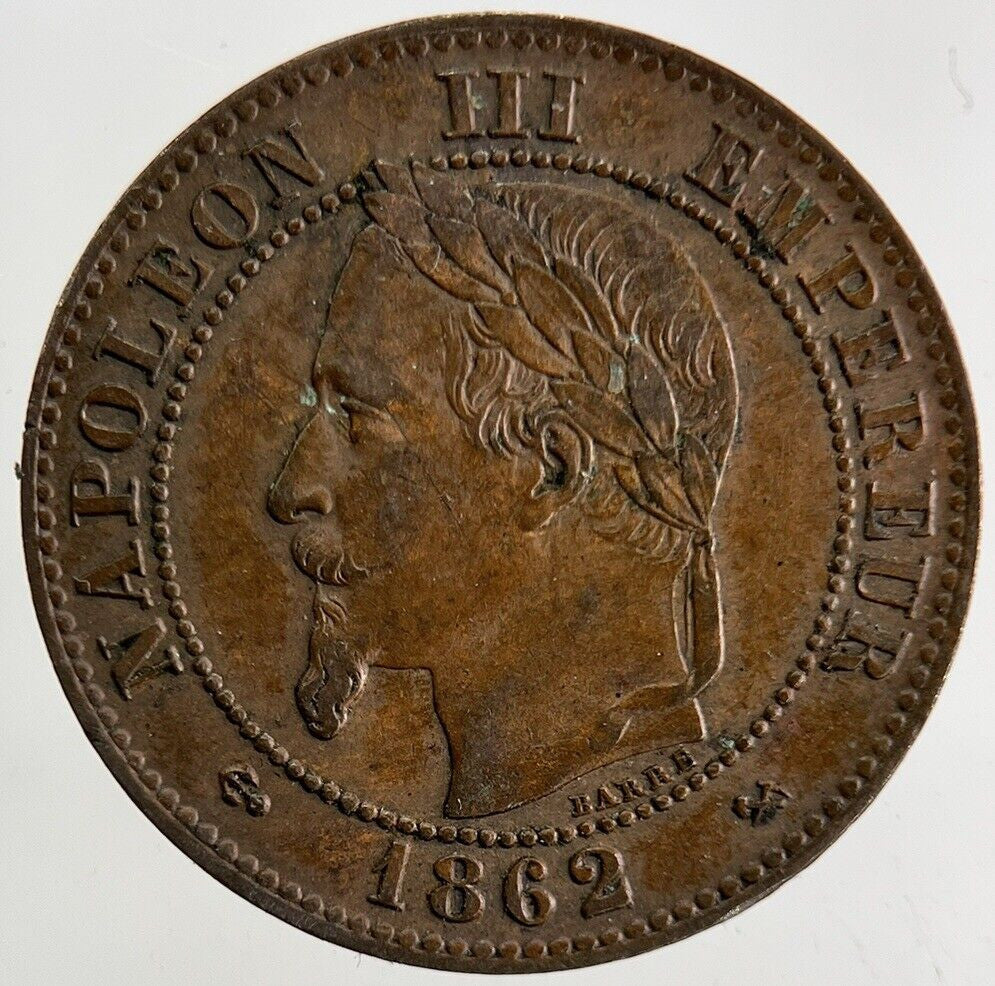 1862 France 2 Centimes Coin | Very High Grade