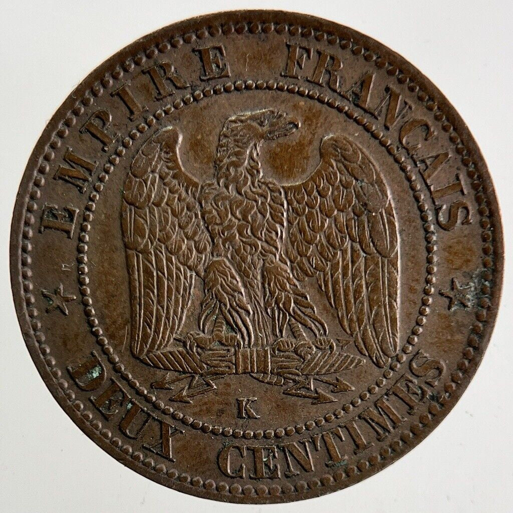 1862 France 2 Centimes Coin | Very High Grade