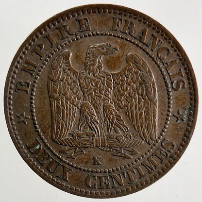 1862 France 2 Centimes Coin | Very High Grade