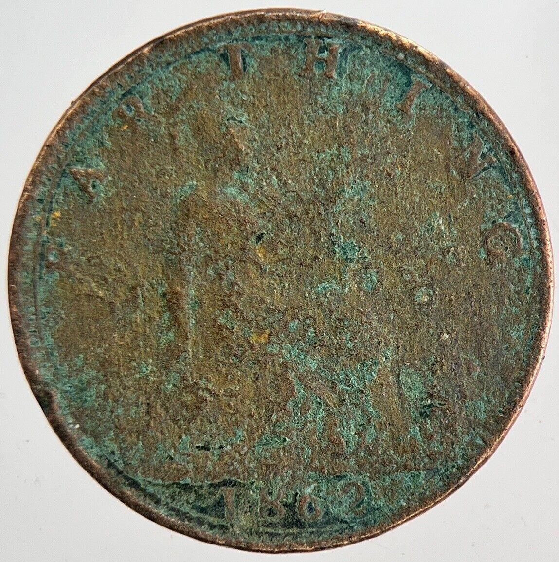 1862 Victoria Farthing Coin | Fair Grade | a6172