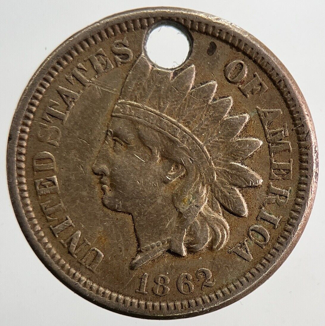 1862 US USA Indian Head One Cent Coin | Very High Grade