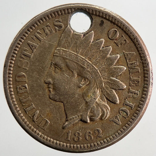 1862 US USA Indian Head One Cent Coin | Very High Grade