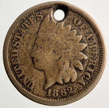1862 US USA One Cent Coin | Fine Collectable Grade