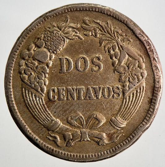 1862 Peru Dos 2 Centavos Coin | Fine Collectable Grade | a9861