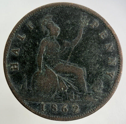 1862 Victoria Half-Penny Coin | Collectable Grade