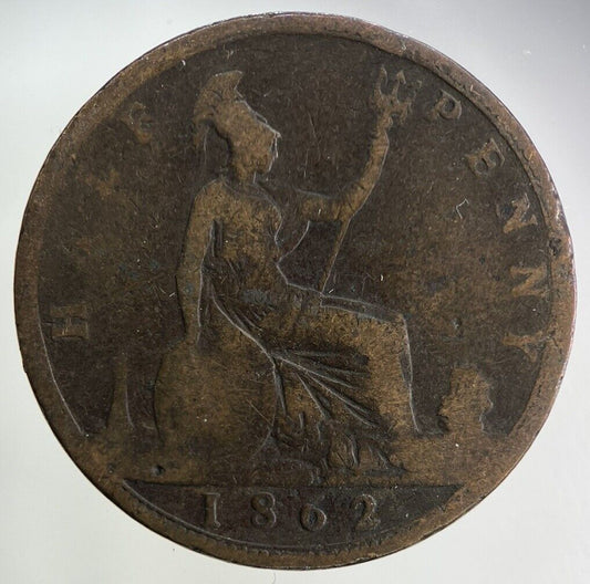 1862 Victoria Half-Penny Coin | Collectable Grade