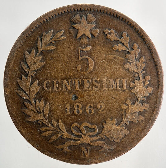 1862 Italy 5 Centesimi Coin | Collectable Grade
