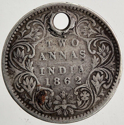 1862 Victoria 2 Anna Silver Coin | Collectable Grade | a5437