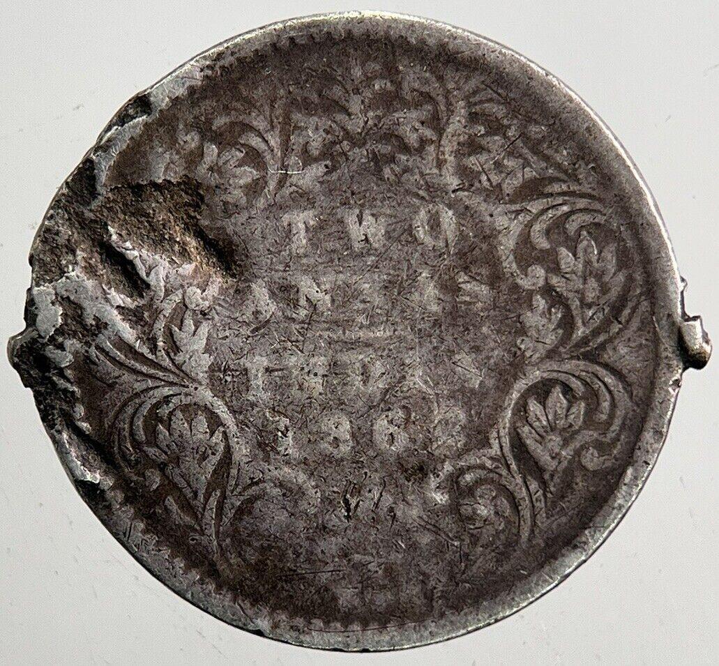 1862 Victoria 2 Anna Silver Coin | Collectable Grade | a5438