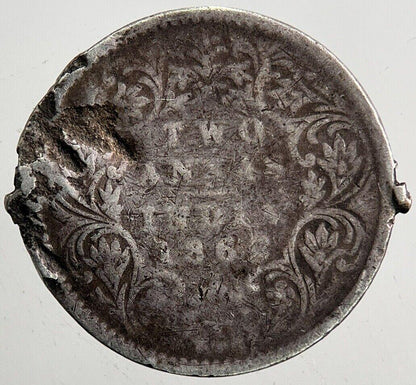 1862 Victoria 2 Anna Silver Coin | Collectable Grade | a5438