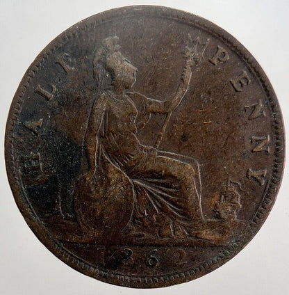 1862 Victoria Half-Penny Coin | Fine Collectable Grade | a5879