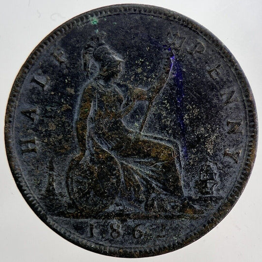 1862 Victoria Half-Penny Coin | Fine Collectable Grade | a6192