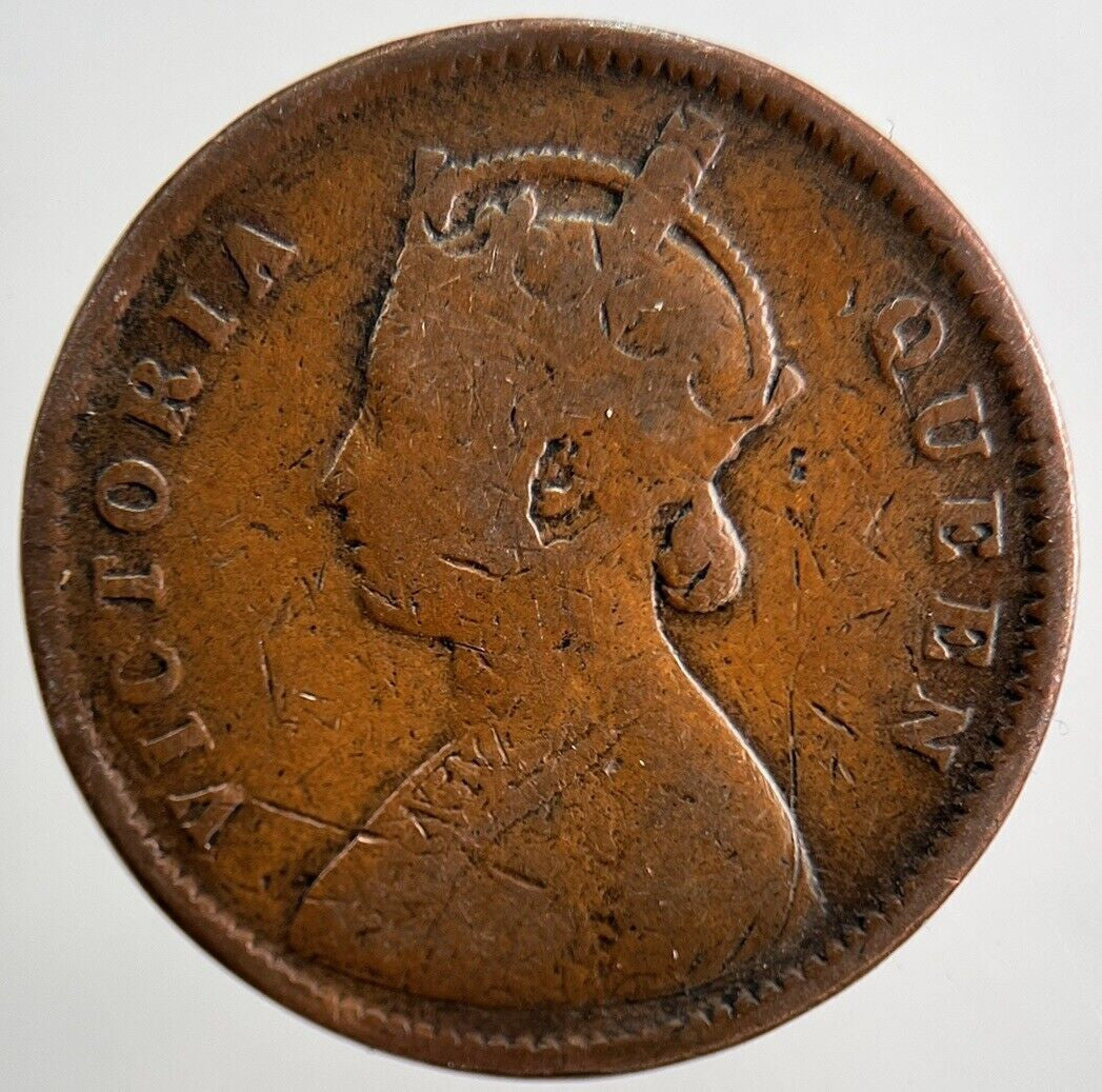 1862 India 1/4 One Quarter Anna Coin | Fair Grade | a3371