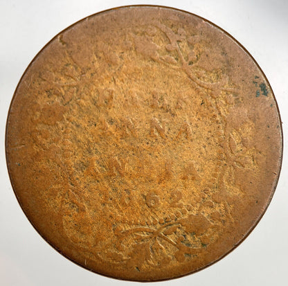 1862 India Half Anna Coin | Worn Grade | a1649