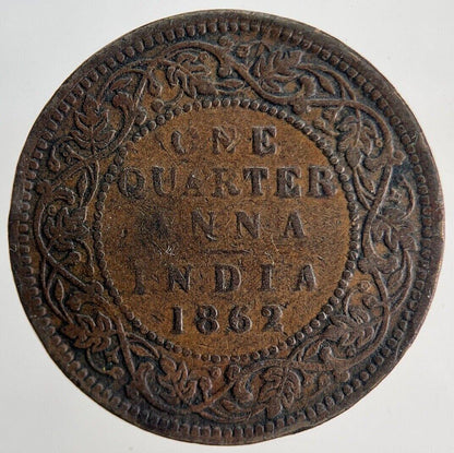 1862 India One Quarter Anna Coin | Collectable Grade | a1925