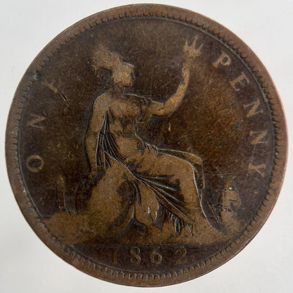 1862 Victoria One Penny Coin | Collectable Grade