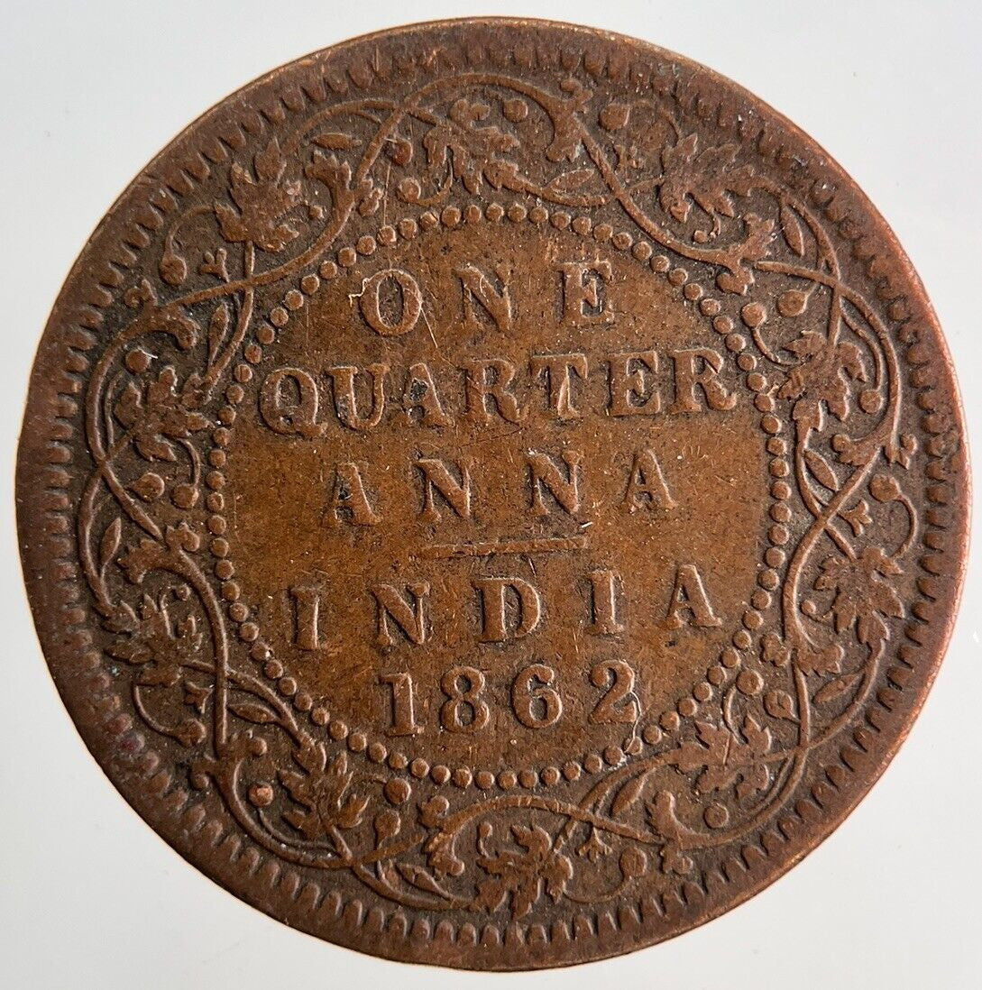 1862 India 1/4 Quarter Anna Coin | Collectable Grade