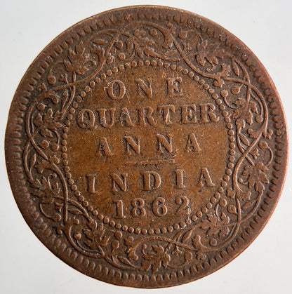 1862 India 1/4 Quarter Anna Coin | Collectable Grade