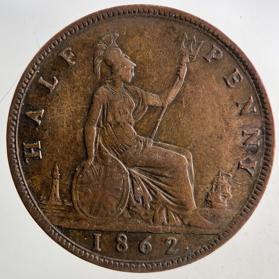 1862 Victoria Half-Penny Coin | Fine Collectable Grade