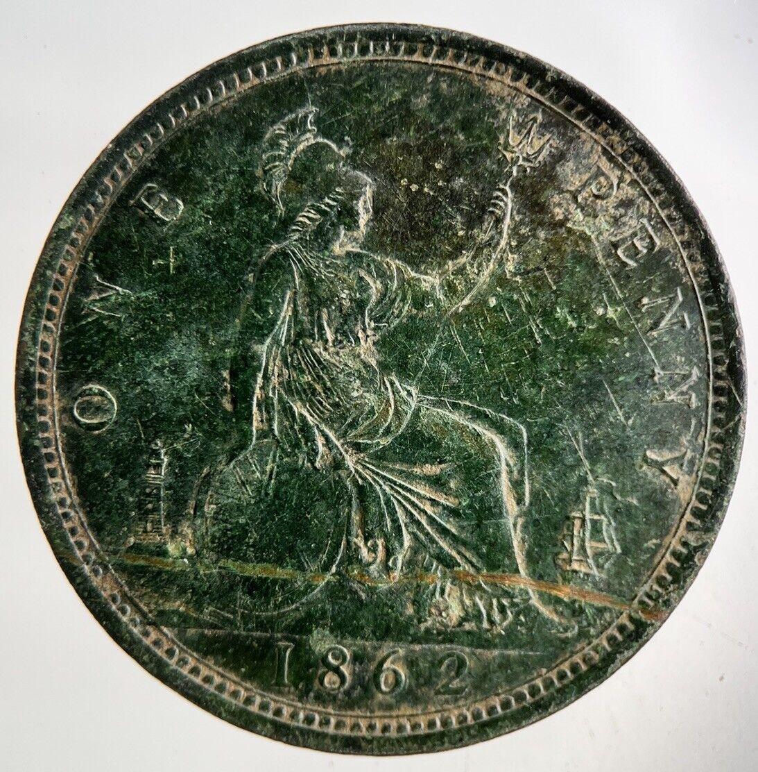 1862 Victoria One Penny Coin | Very High Grade