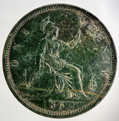 1862 Victoria One Penny Coin | Very High Grade