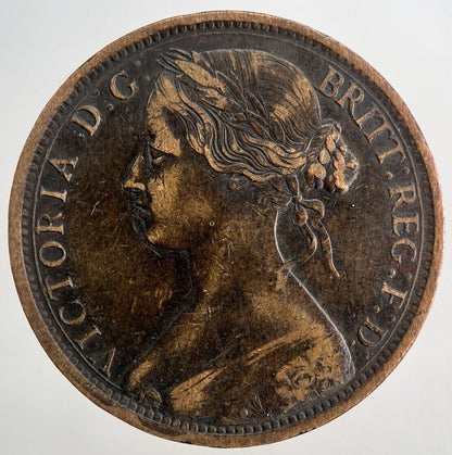 1862 Victoria One Penny Coin | Very High Grade | a9720