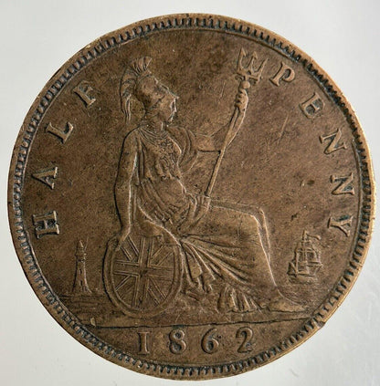 1862 Victoria Half-Penny Coin | Very High Grade