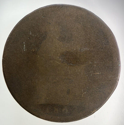 1862 Victoria One Penny Coin | Worn Grade