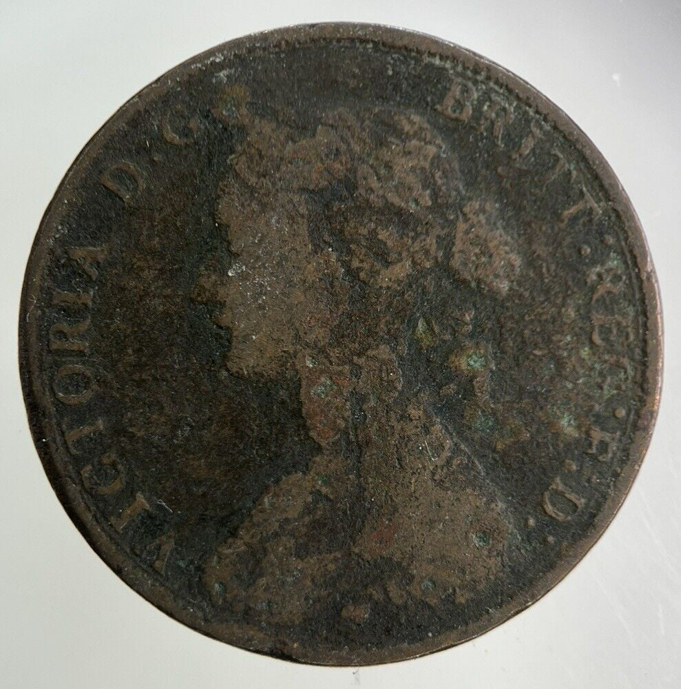 1862 Victoria Half-Penny Coin | Fair Grade