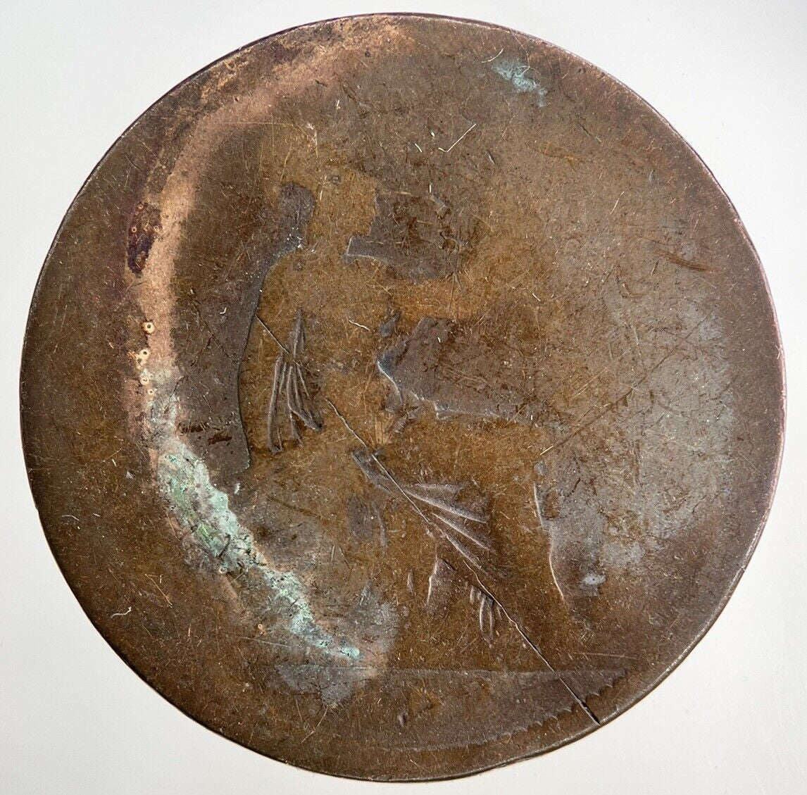 1862 Victoria One Penny Coin | Worn Grade