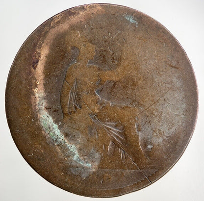 1862 Victoria One Penny Coin | Worn Grade