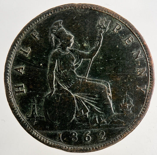 1862 Victoria Half-Penny Coin | Fine Collectable Grade