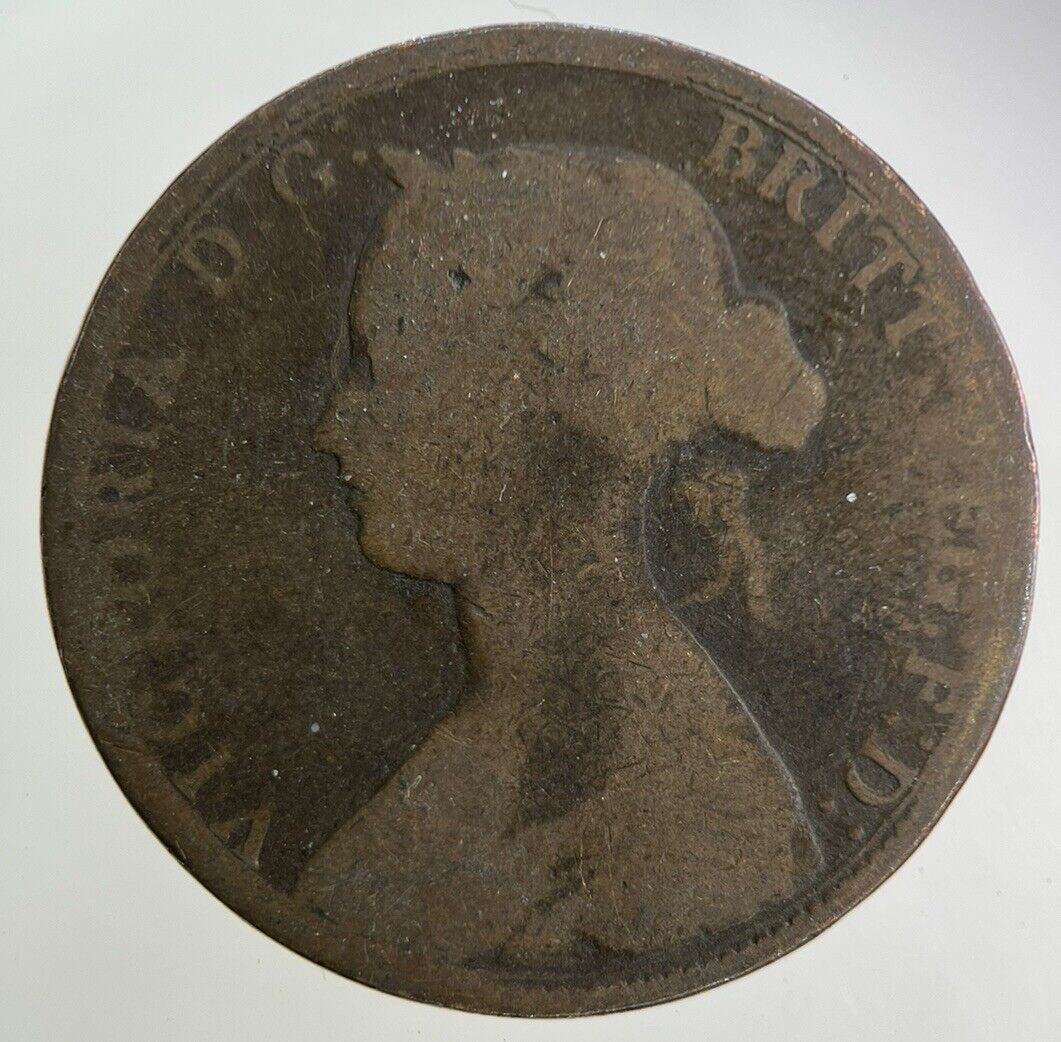 1862 Victoria Half-Penny Coin | Fair Grade