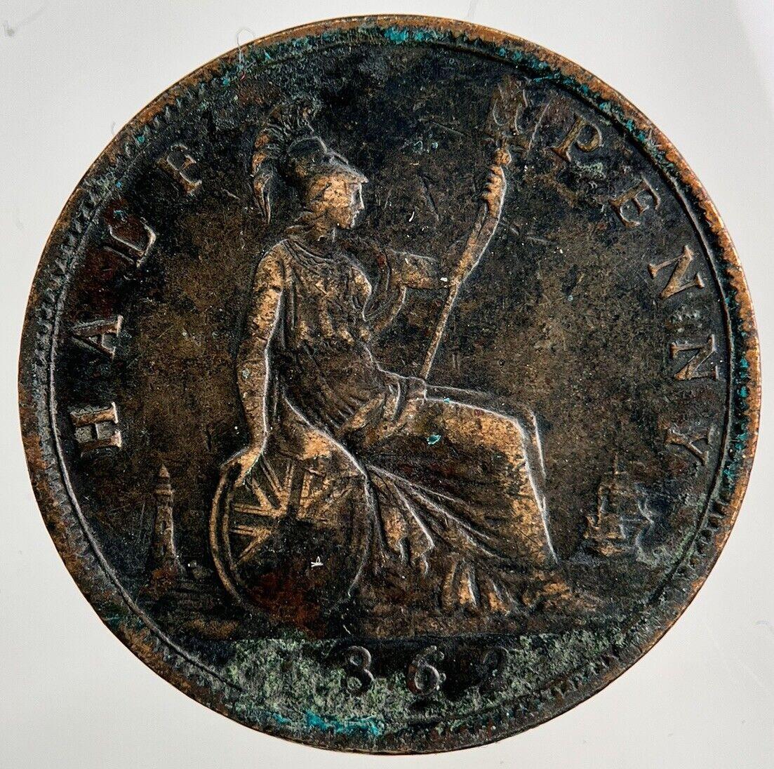 1862 Victoria Half-Penny Coin | Fine Collectable Grade