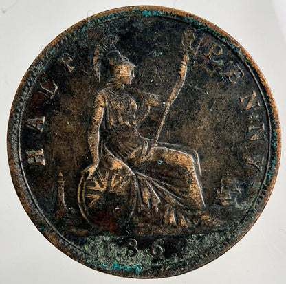 1862 Victoria Half-Penny Coin | Fine Collectable Grade