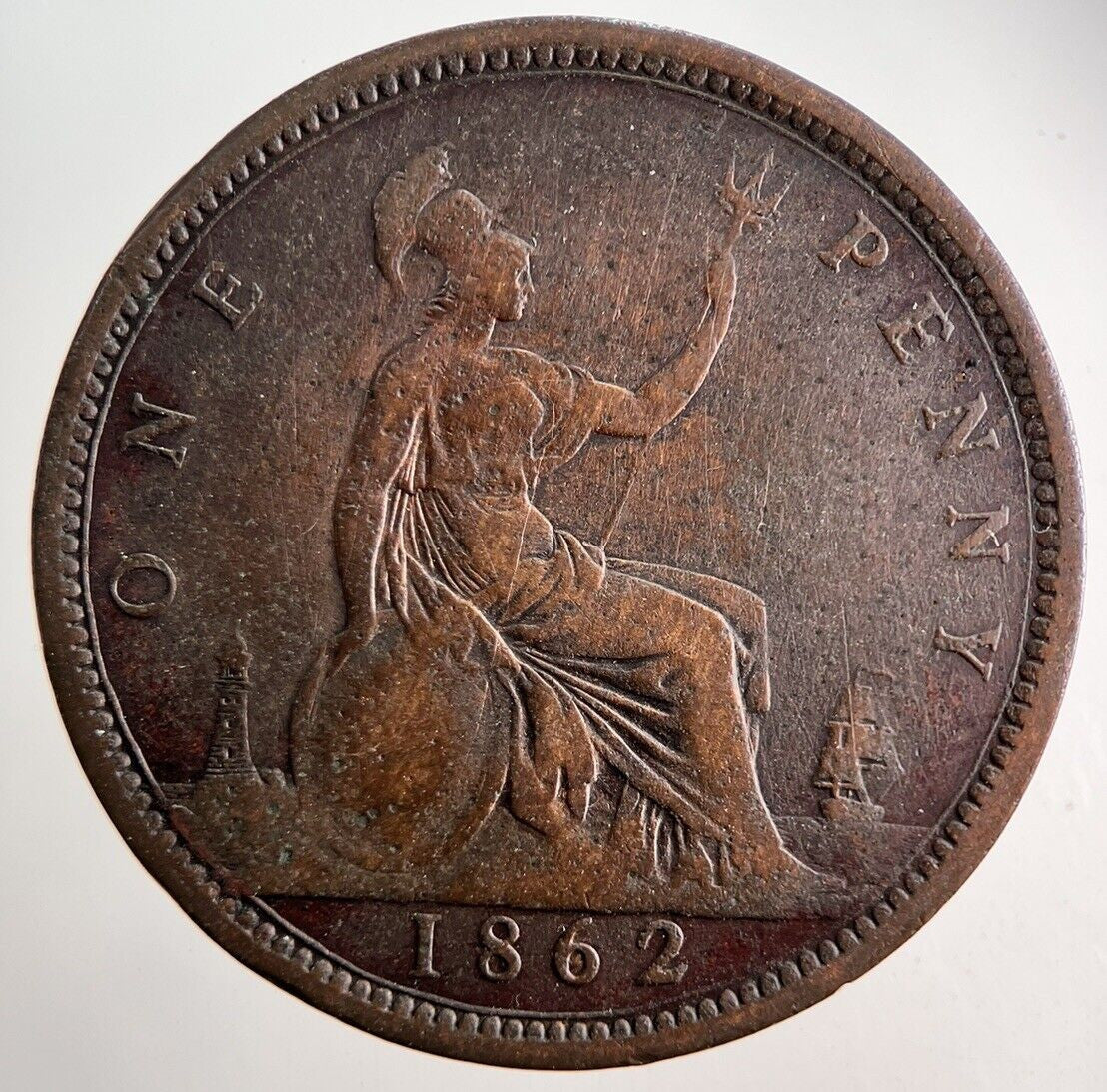 1862 Victoria One Penny Coin | Collectable Grade