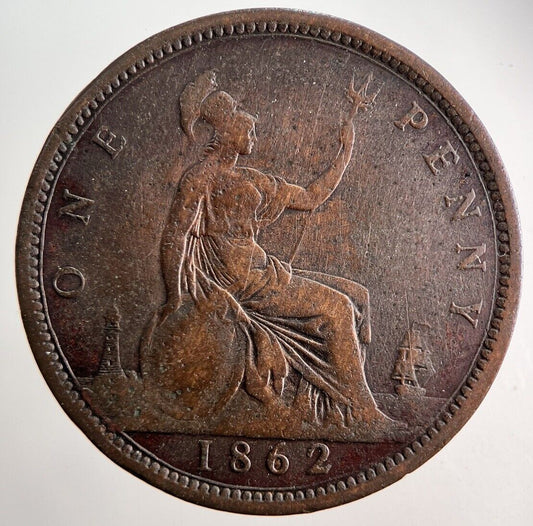1862 Victoria One Penny Coin | Collectable Grade
