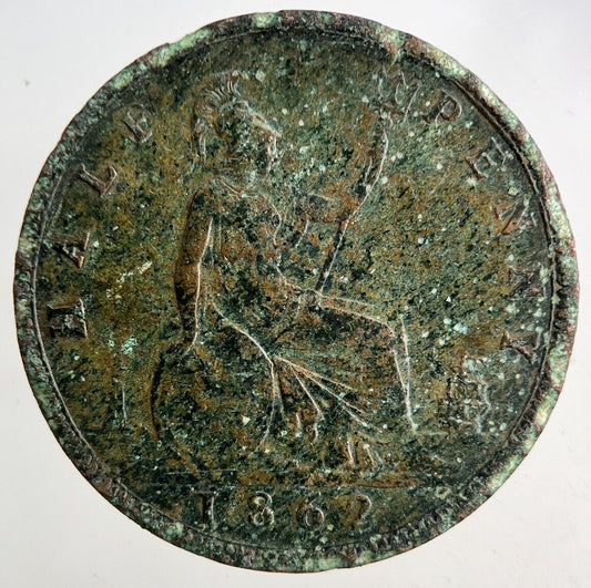 1862 Victoria Half-Penny Coin | Fine Collectable Grade