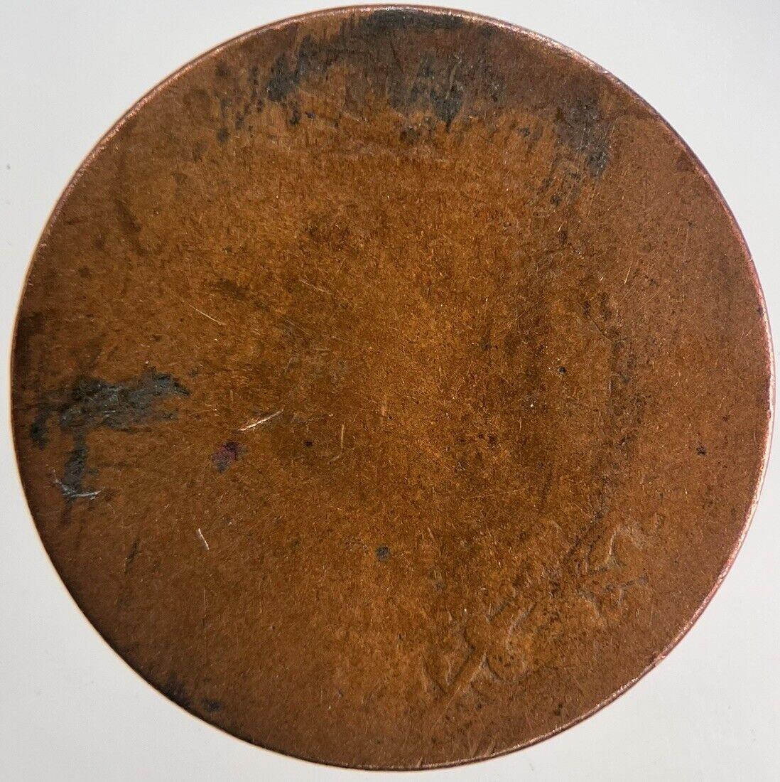 1862 India 1/4 Quarter Anna Coin | Worn Grade