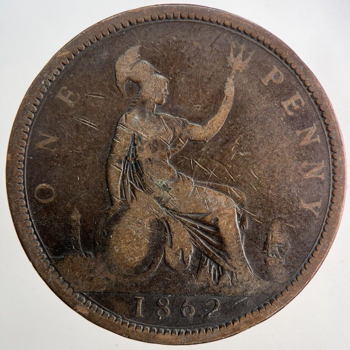 1862 Victoria One Penny Coin | Collectable Grade