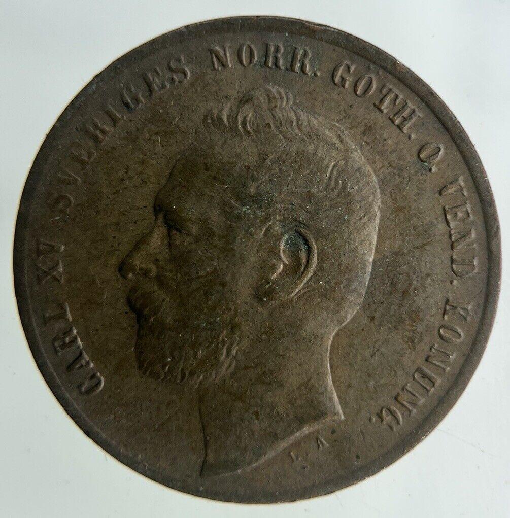 1863 Sweden 2 Ore Coin | Fine Collectable Grade