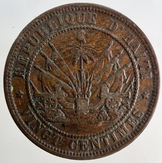 1863 Haiti Vingt 20 Centimes Coin | Fine Collectable Grade