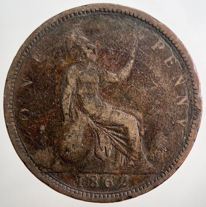 1862 Victoria Penny Coin | Fair Grade | a3777