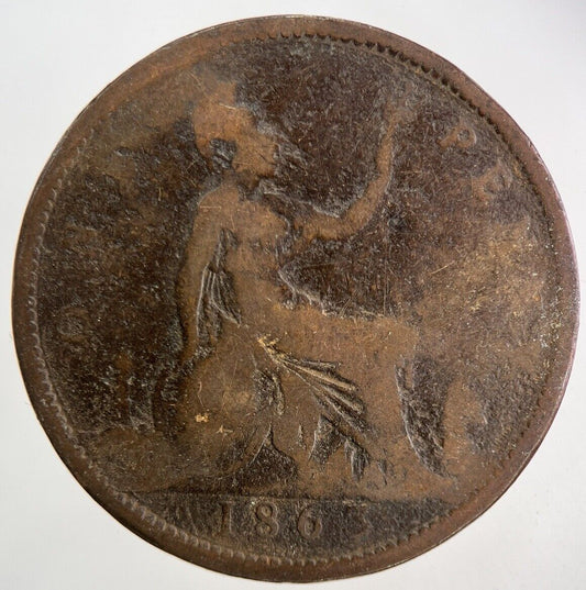 1863 Victoria One Penny Coin | Collectable Grade