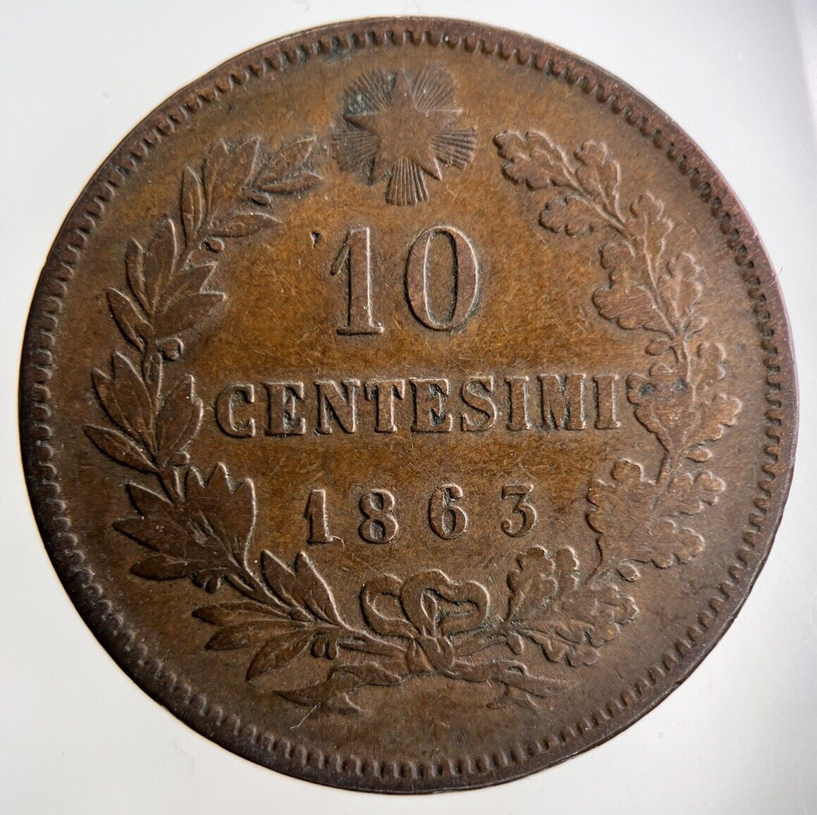1863 Italy 10 Centesimi Coin | Fine Collectable Grade