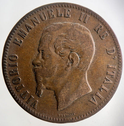 1863 Italy 10 Centesimi Coin | Fine Collectable Grade