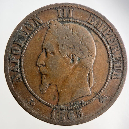 1863 France 10 Centimes Coin | Collectable Grade