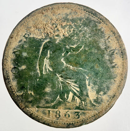 1863 Victoria One Penny Coin | Collectable Grade