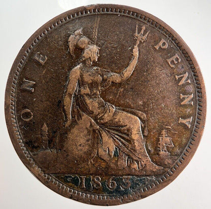 1863 Victoria One Penny Coin | Fine Collectable Grade