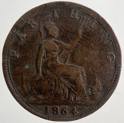 1864 Victoria Farthing Coin | Fine Collectable Grade | a8635